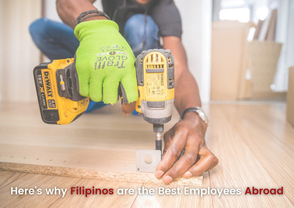 Skilled international manpower employment agency worker wearing a protective gear while using a drilling machine