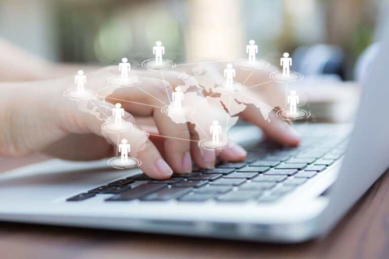 Young woman at the recruitment agency with a vast network of applicants