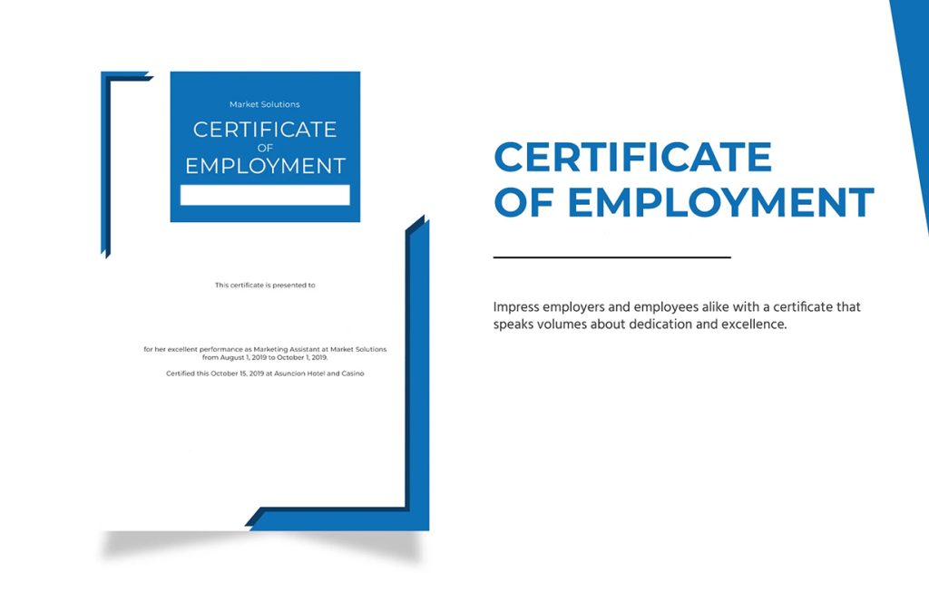 certificate of employment