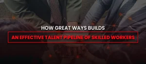 Business team building skilled talent pipeline—collaborative workforce development and recruitment agency strategy