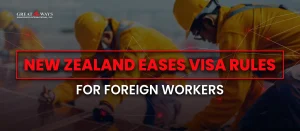 Foreign workers in safety gear—New Zealand eases visa rules for skilled labor and international employment.